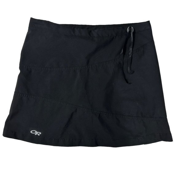Ourdoor Research 4 Black A-Line Mid Rise Drawstring Zip Pocket Athletic Skort - Picture 1 of 10